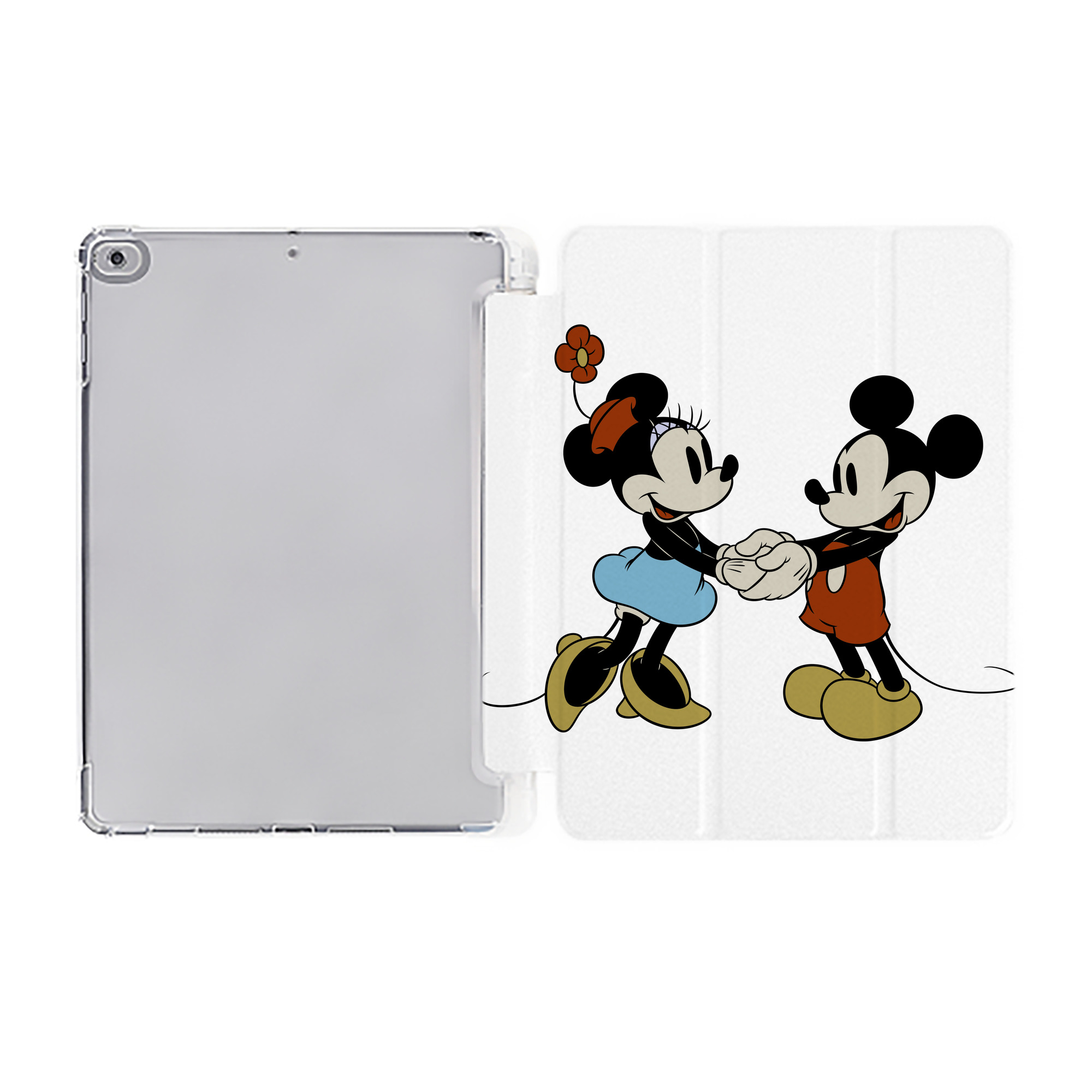 （画像用） ミッキーマウス Mickey Mouse IPad ケース ペン収納付き 三つ折りスタンド PUレザー×シリコン 対応機種9.5/10.5/10.9インチ